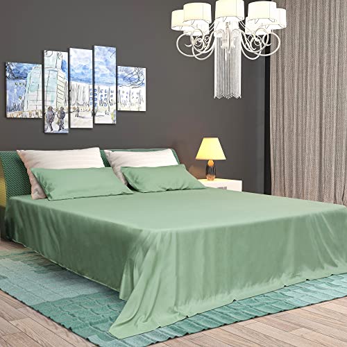 Mooreeke Bamboo_ Sheets King Size, Sage Green Cooling Sheets, Fitted Sheets With Deep Pocket, 4 Pieces King Sheet And Pillowcase Set #TOP6