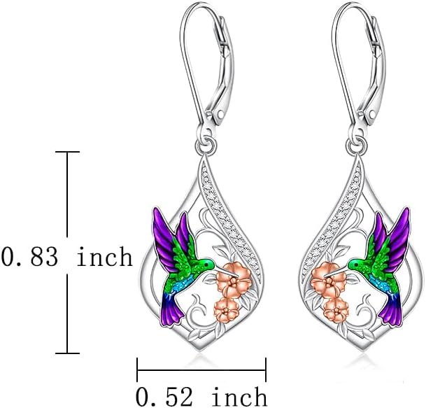 Hummingbird Earrings for Women Dangle Hummingbird Earrings Sterling Silver Gifts Bird Jewelry Valentines Mothers Day Christmas Birthday - Image 7
