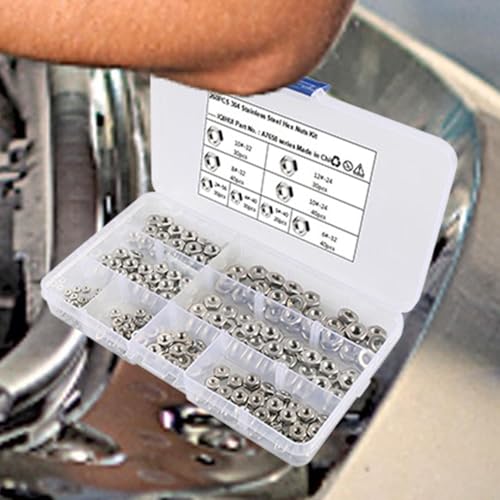 Écrous hexagonaux robustes MARIALWARE, kit d'assortiment durable en acier inoxydable de qualité