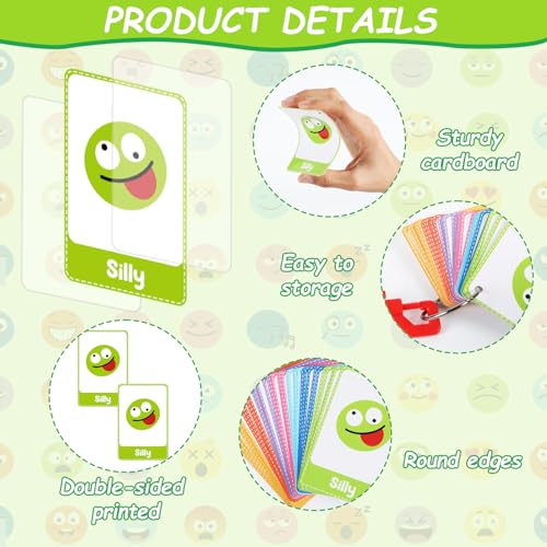 40PCS Autism Emotions Feelings Communication Cards for Speech Delay Children and Adults Special Needs Visual Aid Social Emotional Cards Special Ed Feelings Emotions Flash Card for Autism Communication - Image 5
