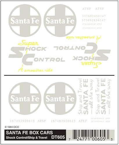 Woodland Scenics Calcomanías de transferencia seca para autos de Santa Fe Box