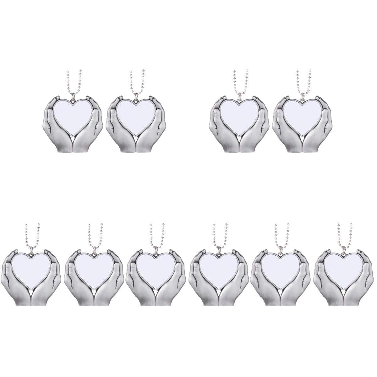 CALLARON Auto Ornamente Herzförmige Ornamente Plüsch Handschmuck Heim Hängeornament Valentinstags Sublimations Autoanhänger Charm Sublimations Auto Hängeornament Metall