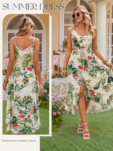 Image of BROVAVE Women's 2026 Summer Casual Boho Sundress Spaghetti Strap Midi Dress