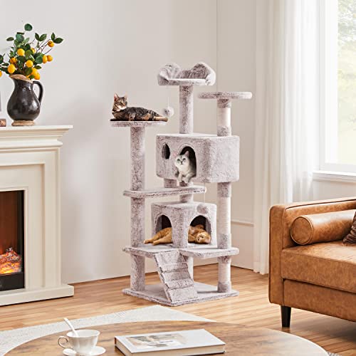 image for Yaheetech 54in Cat Tree, Cat Tower with Double Cat Condo, Sisal Scratc