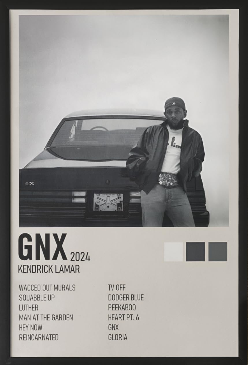 LAMIFRAME GNX Album Cover by Kendrick Lamar Framed Poster, Photo