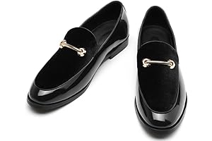 Men's Black Velvet Slip-on Formal Dress Shoes for Weddings, Proms, Business & Parties