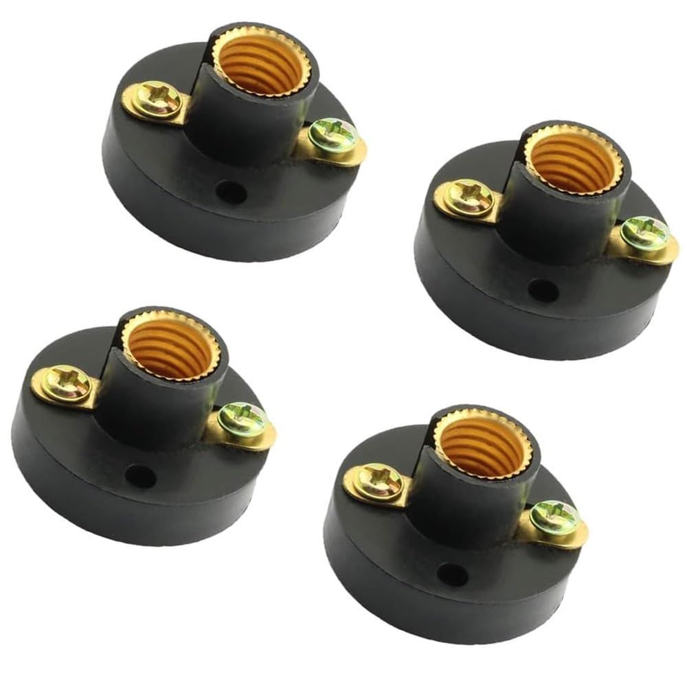 Black Mini Bulb Holder Sets, 4 Piece Screw Lamp Bases Plastic Lightbulb Outlet Lamp Electricity Lighting Sockets for Teaching Experiment Students DIY Model