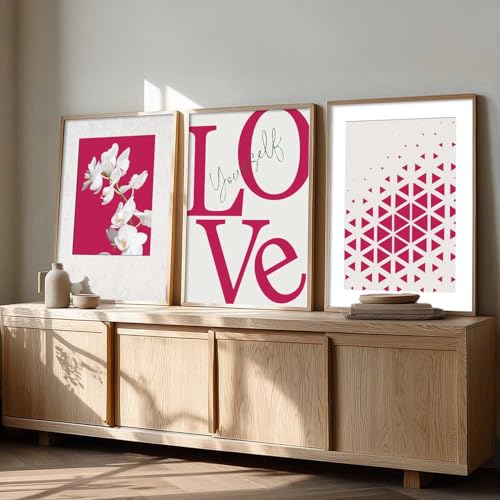 Image of HOTHOUSE Decorative Abstract Wall Art Home Decor Modern Painting poster With Frame For Living Room Bed Room Hotel Wall Decor Digital Reprint Set of 3 (10X13 inch)