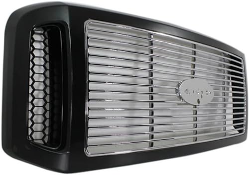 Miniatura 3 de Para Ford F-250  F-350 Super Duty Grille Assembly 2005 2006 2007  Barra horizontal  Carcasa negra pintadacromo  Plástico Harley-Davidson Edition