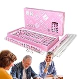 Anloximt Travel Mahjong Game Set - Portable Mahjong Set,Traditional Chinese Mahjong Tiles Outdoor, Dormitory, Travel Game