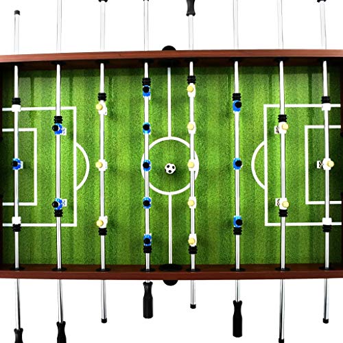 Professioneller Tischfußball aus Stahl, mit rutschfesten Griffen, höhenverstellbar, für Kinder ab 6 Jahren, 60 kg, 140 x 74,5 x 87,5 cm, Braun – Bild 3