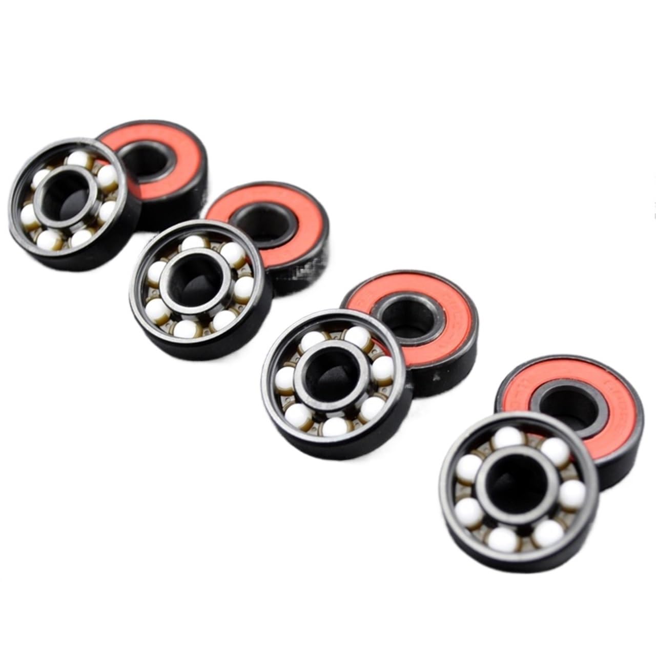 Rodamiento de bolas de cerámica híbrido 608-2RS de 8 x 22 x 7 mm (8 unidades)