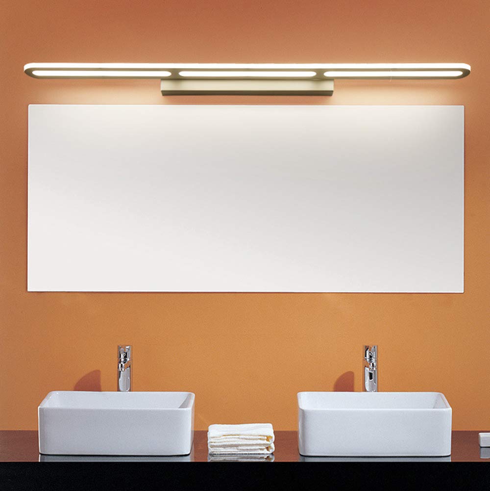 LED Spiegellampe Einfach Rechteck Wandleuchte Weiß Scheinwerfer Spiegeln Nordisch Schminktisch Badezimmer Spiegelleuchte Acryl Spotlights Weißes Licht Warmes Licht Optional L40Cm,80cmwhite light