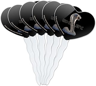 GRAPHICS & MORE Shelby Cobra Logo Heart Love Cupcake Picks Toppers Decoration Set of 6