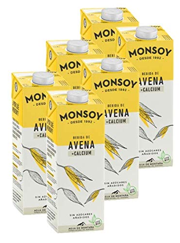 Monsoy – Bebida De Avena Calcio BIO – Caja de 6 x 1L