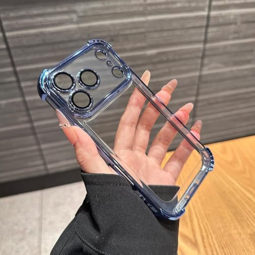 Protection anti-chute iPhone 13 avec coque de téléphone transparente antichoc bleue de luxe