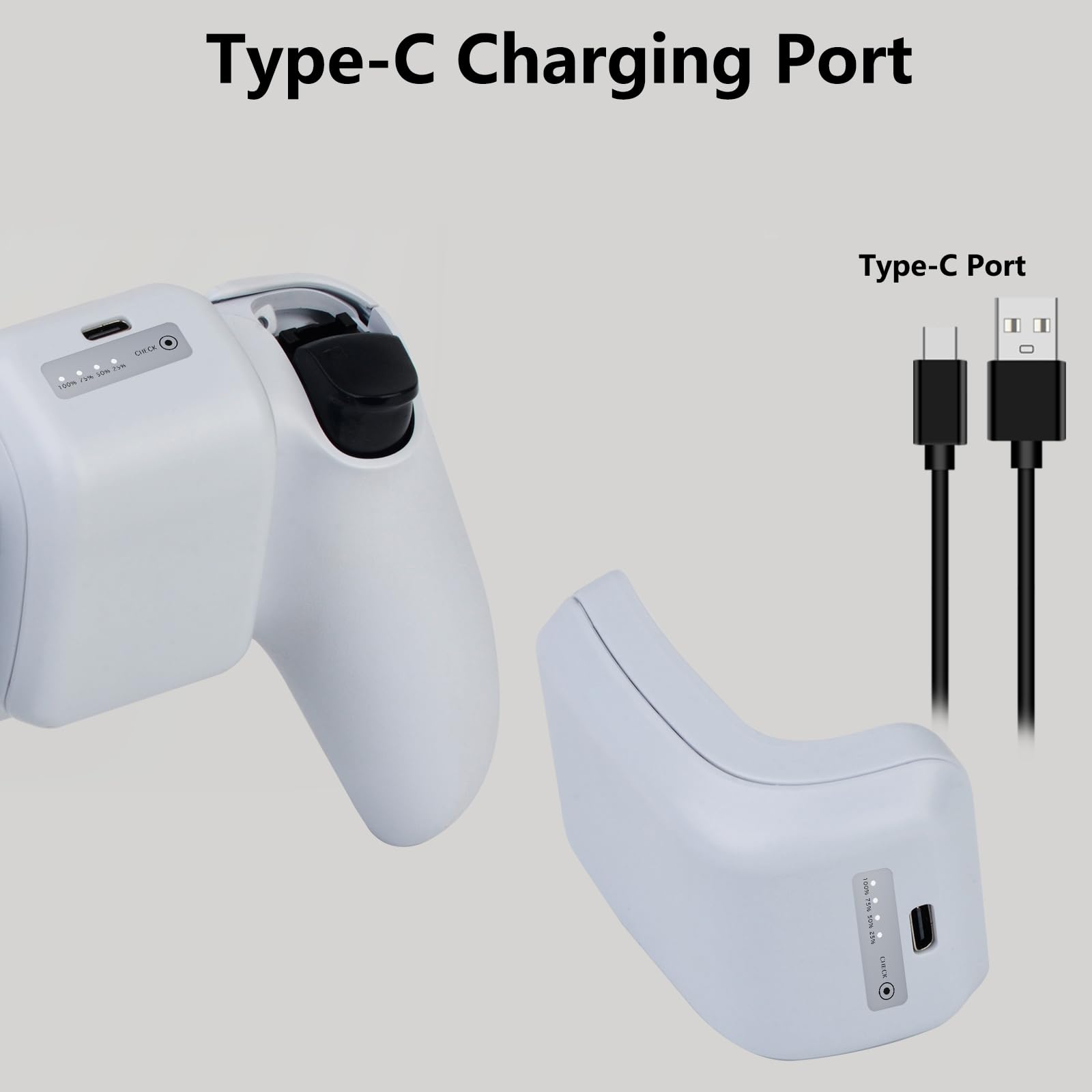 PS5 Chargeur de manette sans fil 3600 mAh pour manette PlayStation 5 avec câble USB de type C