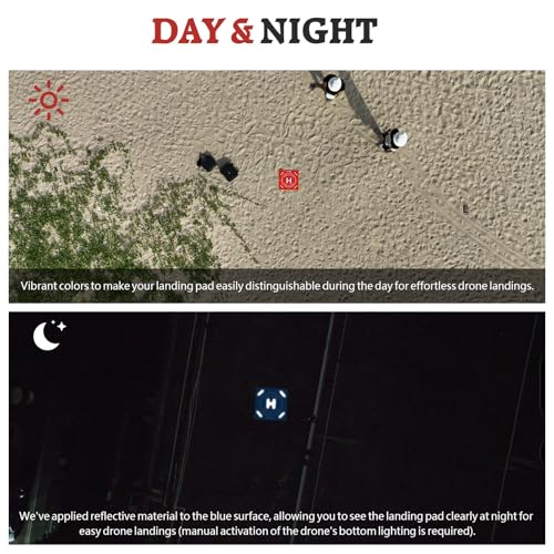 Image of FPVtosky Nighttime Reflective Drone Landing Pad, Fast-fold Double Sided Waterproof Landig Pad Weighted for DJI Lito X1 /Mini 5 Pro / 4 /3 Pro /Mini 4k / Mavic 4 / Air 3s / Avata 2 / Neo /Flip