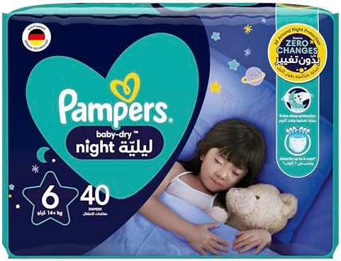 Pampers Baby-Dry Night Diapers, size 6, 14+kg, 40 count: Buy Online at