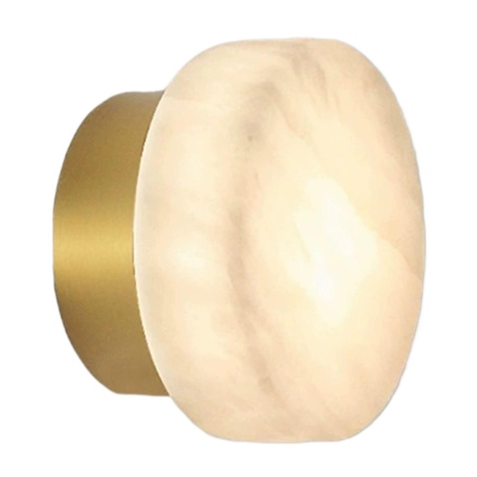Lampada da parete moderna a forma circolare con applique a testa singola con base in lega di alluminio solida Lanterna da parete in tono caldo con corpo lampada in marmo for soggiorno foyer(Gold)