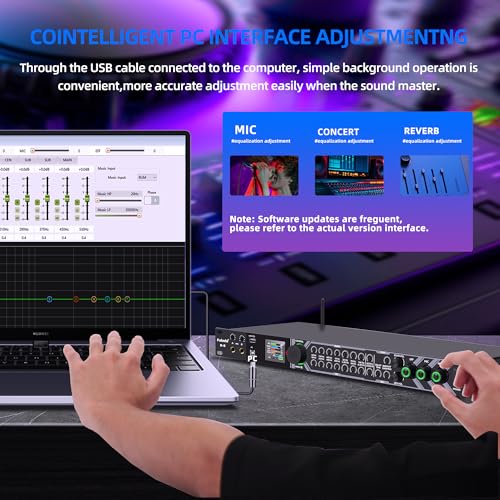FULODE K-8 Professional KTV Digital Pre-stage Effector Anti-howling Audio Processor Echo USB MP3 Bluetooth Optical,with Remote Control,For Household Reverberator Karaoke,Stage,Church, Performance,Wedd - Thumbnail 3