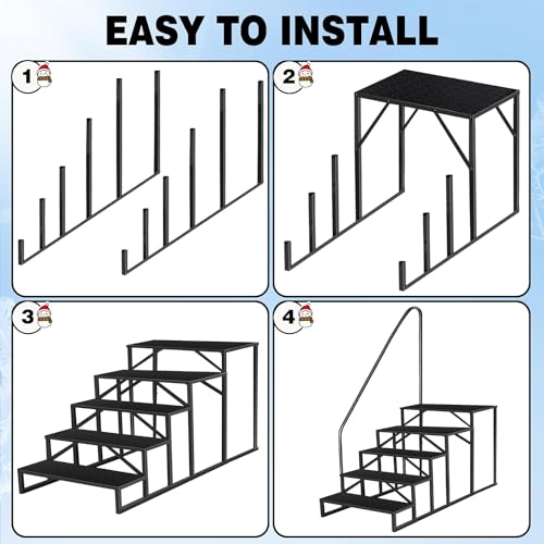 Escalera para Piscina con 4 Peldaños y Barandales miniatura 4
