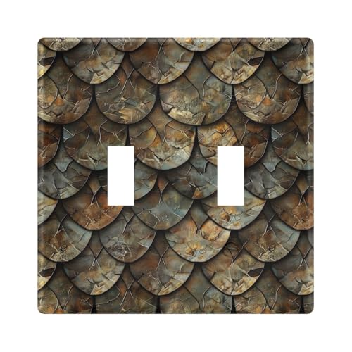 UMIRIKO Dragon Scales Light Switch Cover Plate Covers Decorative Double Toggle Home Decor 202b5863