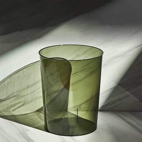 SEEK RARE Bathroom Trash Can 6.5 x 5.7 x 6.1 Inch Small Trash Can Plastic Wastebasket Large Capacity Green Round Garbage Can for Bathroom Bedroom Office Kitchen Dorm Room (S) - Small - Green