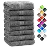 NatureMark 8 Handtücher Set - 100% Baumwolle - Saugfähige und langlebige Handtücher, Größe 50×100 cm, Anthrazit Grau