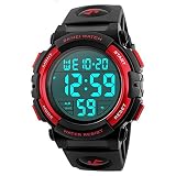 Timever（タイムエバー）デジタル腕時計 メンズ 防水 led watch スポーツウォッチ アラーム ストップウォッチ機能付き 防水時計 文字が大きくて見やすい 日本語説明書付き