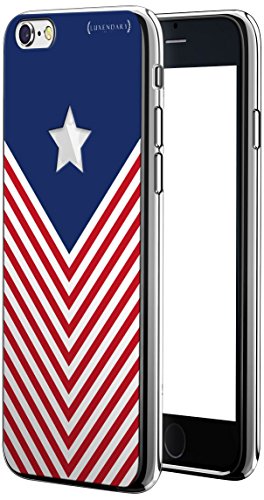 Luxendary LUX-I6CRM-USFLAG4, Chrome Series Case for iPhone 6/6S Design - US Flag Themed Clear Arrow Lines Design - Blue/Red