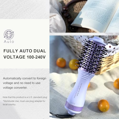 Image of Dual Voltage Hair Dryer Brush 110-240V Travel Blow Dryer Brush in One