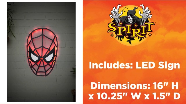 Amazon.com: Spirit Halloween Marvel Spider-Man LED Light-Up Sign