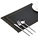 Cratone Deluxe Sets de Table en PVC isolés Flexibles et résistants à la Chaleur pour casseroles et poêles, Noir, 30cm*45cm