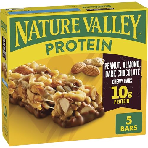 Image of Nature Valley Chewy Protein Granola Bars, Peanut Almond Dark Chocolate, 5 Bars, 7.1 OZ