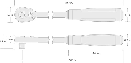 Miniatura 7 de TEKTON Trinquete extra largo con agarre cómodo de liberación rápida de 38 pulgadas de impulso x 18 pulgadas  SRH12118