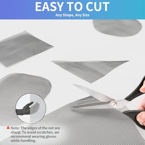 Image of 50 Mesh 304 Stainless Steel Mesh Roll, 0.17mm Fine Wire Screen 11.8 inchx39.4 inch, Rustproof Hardware Cloth for Home Vent, Window Screen, Garden Pest Control, HVAC Filter & DIY Projects