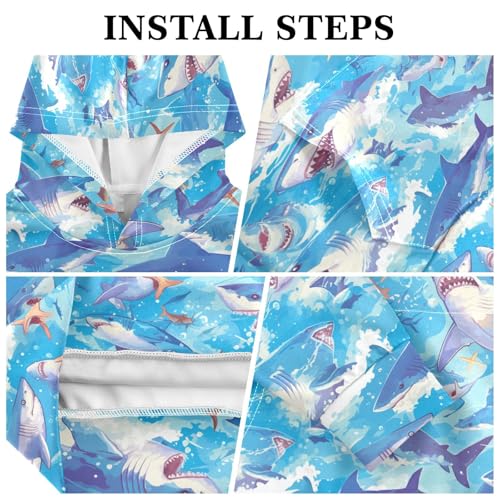 Ocean Shark Masco Kids Boys Girls Sweatshirt Long Sleeve Hooded Pullover Hoodies with Kangaroo Pocket3