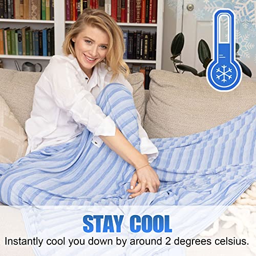 Image of Ailemei Direct Cooling Blanket for Hot Sleepers, Double Sided Cold Effect, Queen Size Lightweight Breathable Summer Large Big Bed Blankets, Transfer Heat to Keep Body Cool Night Sweats, 90 inchx90 inch