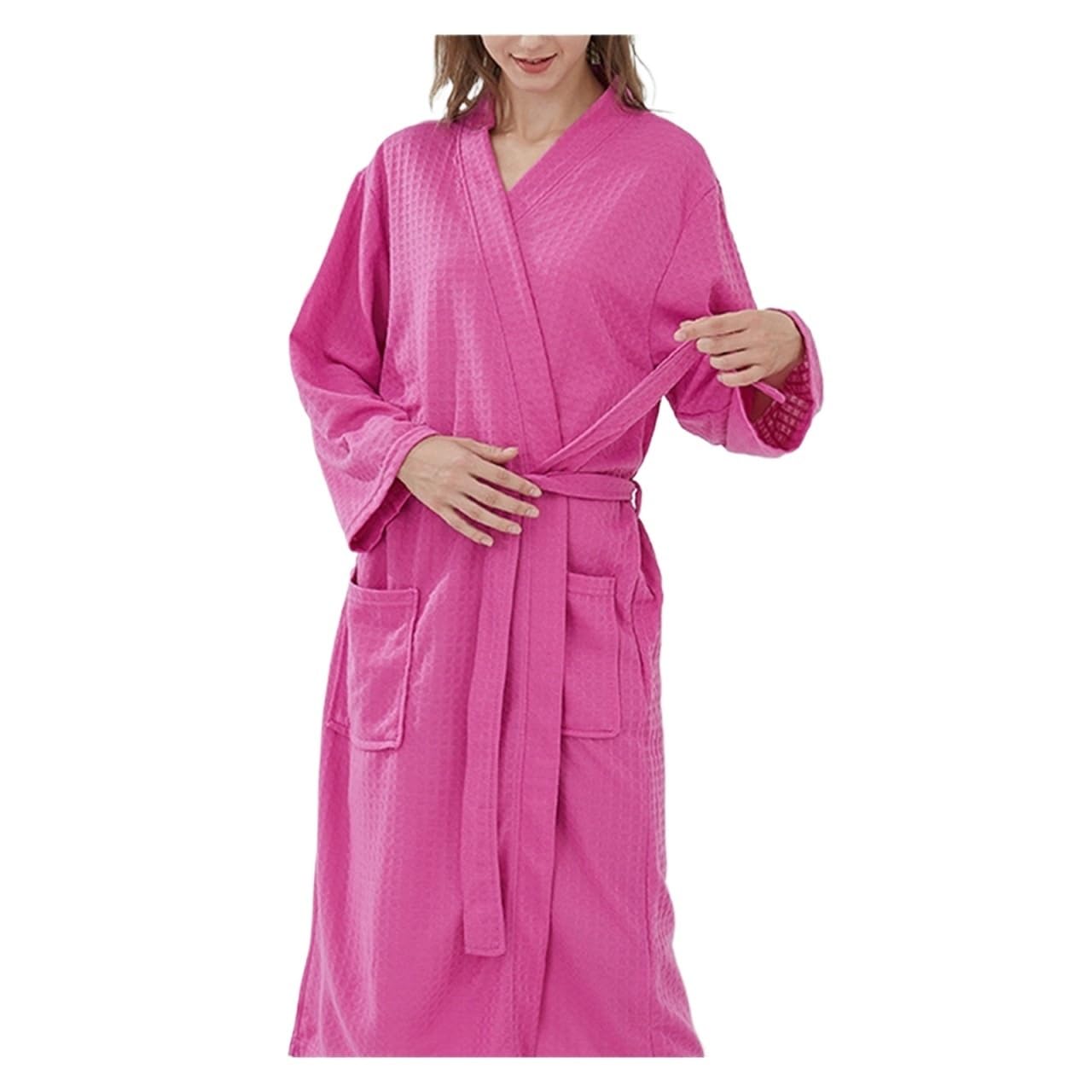 Couple Loungewear Hôtel Peignoir Peignoir Sauna Robe Et Femmes Mince Robe Longue Robe(Argento,Medium)
