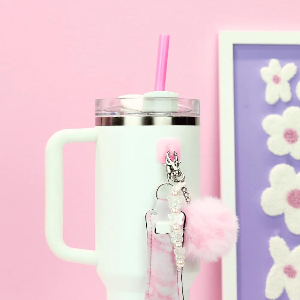 CharCharms Replacement Straws for Tumblers - Pack of 6 Glitter Plastic Straws for 40oz Tumbler with 10mm Diameter, BPA Free, 12'' Reusable Cup Straw, Dishwasher Safe Straw - Pink, Purple & Clear - Image 8