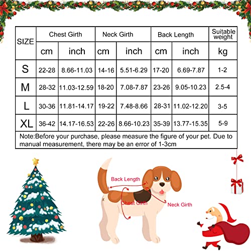 Hundepullover,Haustier Hund Katze Pullover,Hundekostüm Weihnachten Kleine Hunde,Strickpullover Hund Rot,Hundekostüm Weihnachten,Rentier,Winter,Ideal für Welpe,Katze,Hund,Weihnachten(rot und weiß, XL)