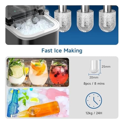 Máquina portátil para fabricar hielo de encimera pequeña miniatura 6