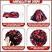 Hanaive Cheerleading Pom Poms and Large Cheerleader Hair Bow 12 Inch Large Metallic Cheer Cheerleader Pom Poms for Sports Team Spirit Cheering(Red and Blue Mixed,Glitter)