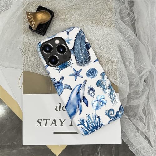 Wqwaxxc Compatible with iPhone 14 Pro Case,Glossy 2-in-1 Sleek All-Inclusive Dual-Layer Material Soft TPU + PC Back for Reef Whale Shark Ocean Sea Coral - image 6