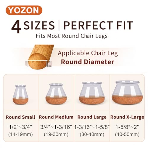 Image of 2023 New Leg Floor Protector Chair Sliders Rubber Protectors for Hardwood Floors Felt Furniture Pads Silicone Caps 32Pack Clear Large (Fit:1.21 inch-1.6 inch) | Chair Leg Protectors for Hardwood Floors Anti-Scratch Reduce Noise 32 Pack Clear Round Large Fit 1-3 /16 inch to 1-5 /8 inch (30-40mm)