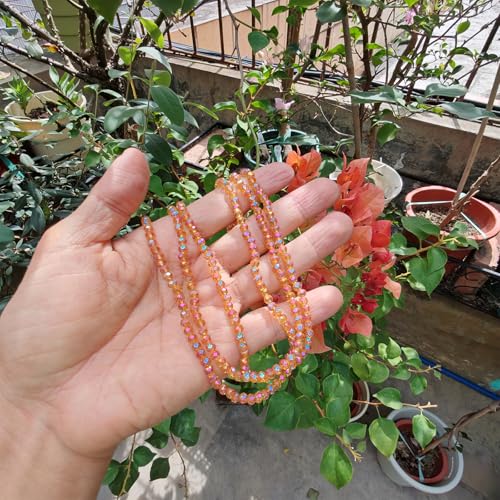 Image of 4mm Rondelle Glass Beads for Jewelry Making, Faceted Briolette Crytal Spacer Beads for Bracelet Necklace Earring, Golden Rose 1200pcs