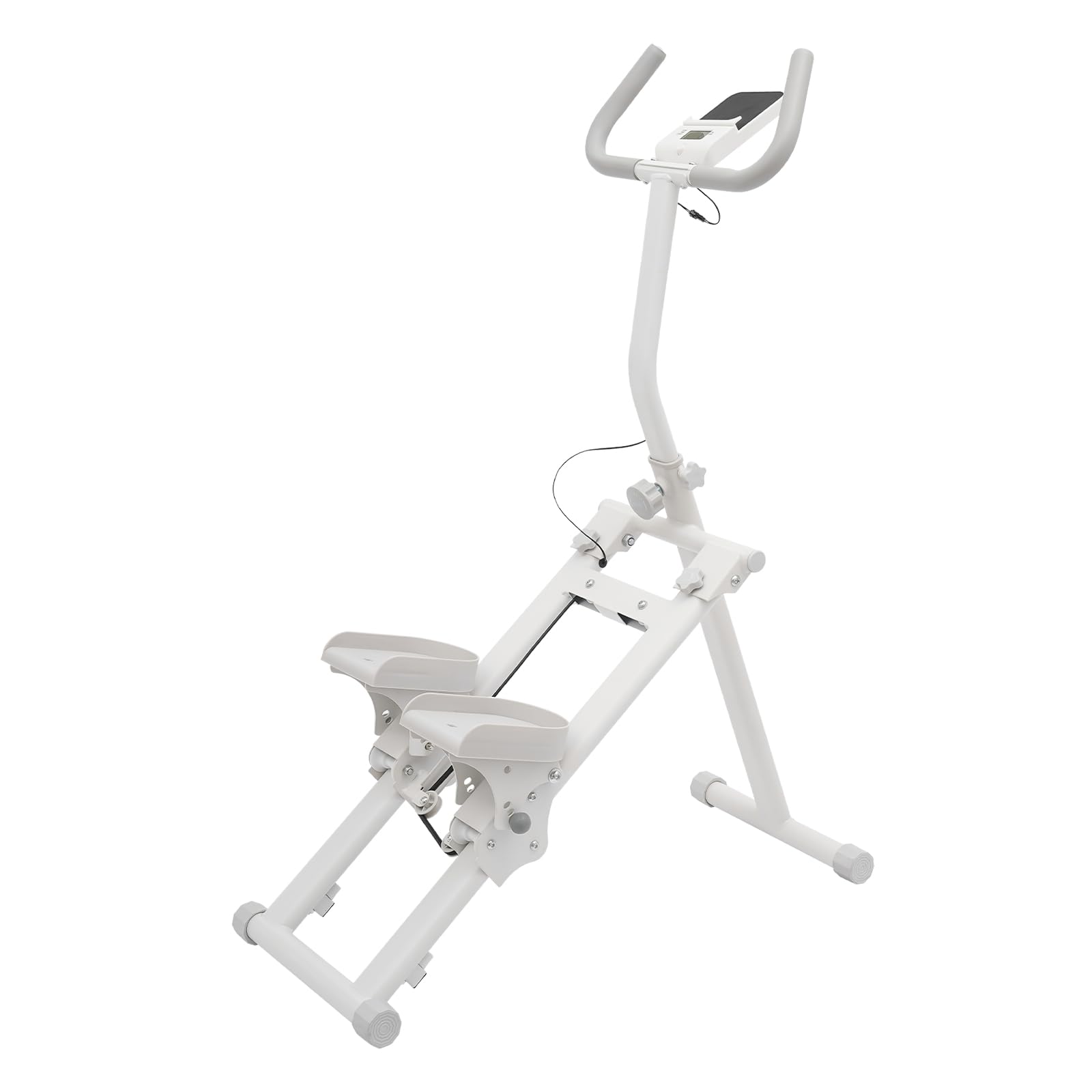 Weiß Kletter-Stepper-Gerät Hause, klappbares Treppen Klettergerät Vertikaler Treppensteiger, für Heim-Fitnessstudios, kommerzielle Fitnesscenter, Schlafzimmer und Wohnzimmer 37,5 * 85,5 * 114-125 cm