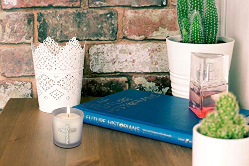 Blue Cross Baptismal Candle Wax with appliqué 10' H