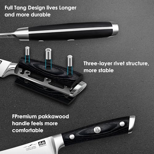 SHAN ZU Japanese Filleting Knife 7 inch- Edge Deboning Fish and Meat Kitchen Knives Professional Fish Knife Made of Super Sharp German Stainless Steel Boning Knife - Image 5